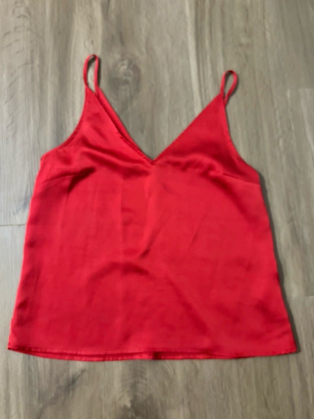 Dynamite Red Satin V-Neck Cami Top